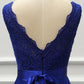 Custom Made Royal Blue Lace A Line Long Prom Dresses Cheap Prom Party Gowns ,Sexy Prom Gowns  Y1194